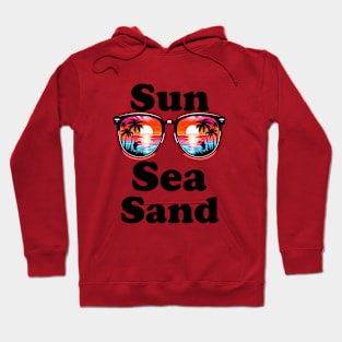 Sun, sea, sand, summer vacation design for bright colors Hoodie